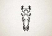 Line Art - Paard 9 - L - 109x40cm - Zwart - geometrische wanddecoratie