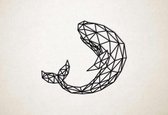 Line Art - Walvis 2 - XS - 25x29cm - Zwart - geometrische wanddecoratie