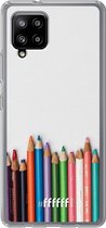 6F hoesje - geschikt voor Samsung Galaxy A42 -  Transparant TPU Case - Pencils #ffffff