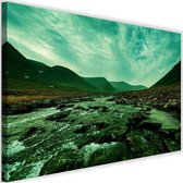 Schilderij Wilde groene rivier, 2 maten, Premium print