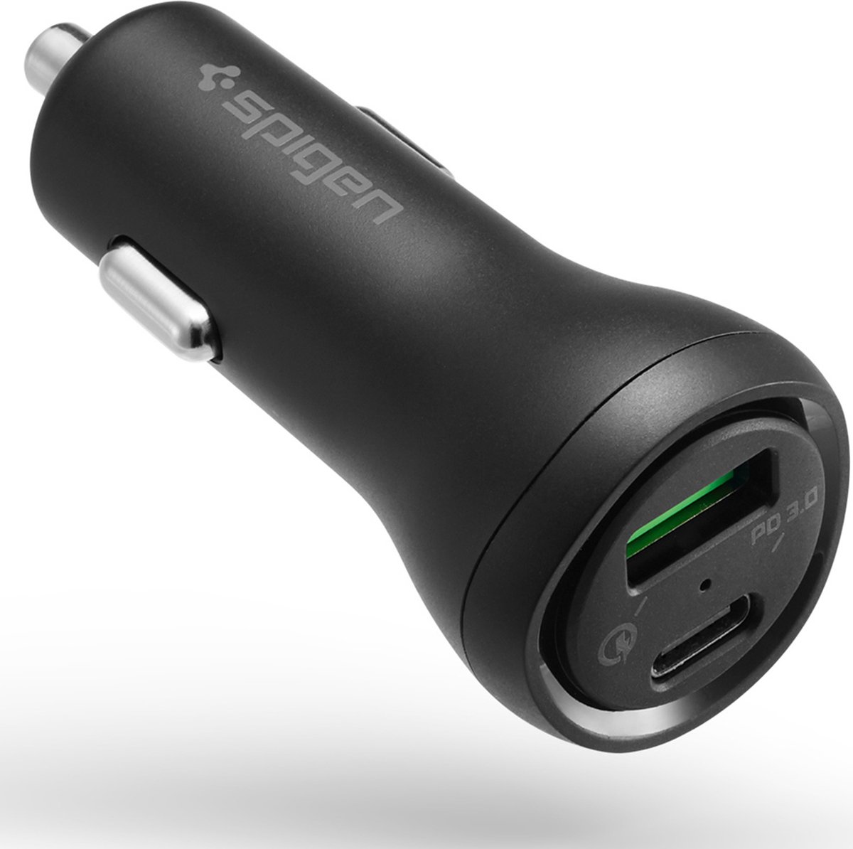 Spigen F31QC USB-C Quick Charge 45W Oplader Auto Zwart