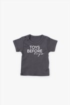 Toys before boys T-shirt Grey – maat 74