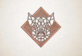 Line Art - Varken met achtergrond - M - 60x60cm - Multiplex - geometrische wanddecoratie