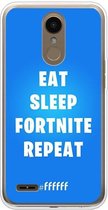 LG K10 (2018) Hoesje Transparant TPU Case - Fortnite - Eat Sleep Fortnite Repeat #ffffff