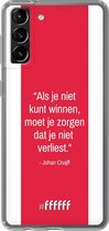 6F hoesje - geschikt voor Samsung Galaxy S21 Plus -  Transparant TPU Case - AFC Ajax Quote Johan Cruijff #ffffff