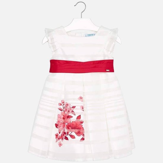 Mayoral prachtige witte jurk met rode bloemen | bol.com
