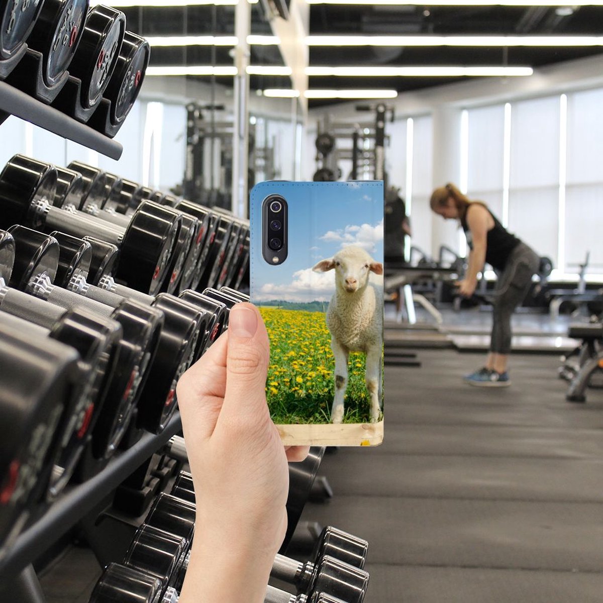 Book Case voor Xiaomi Mi 9 Hoesje maken Schaap en Lammetje