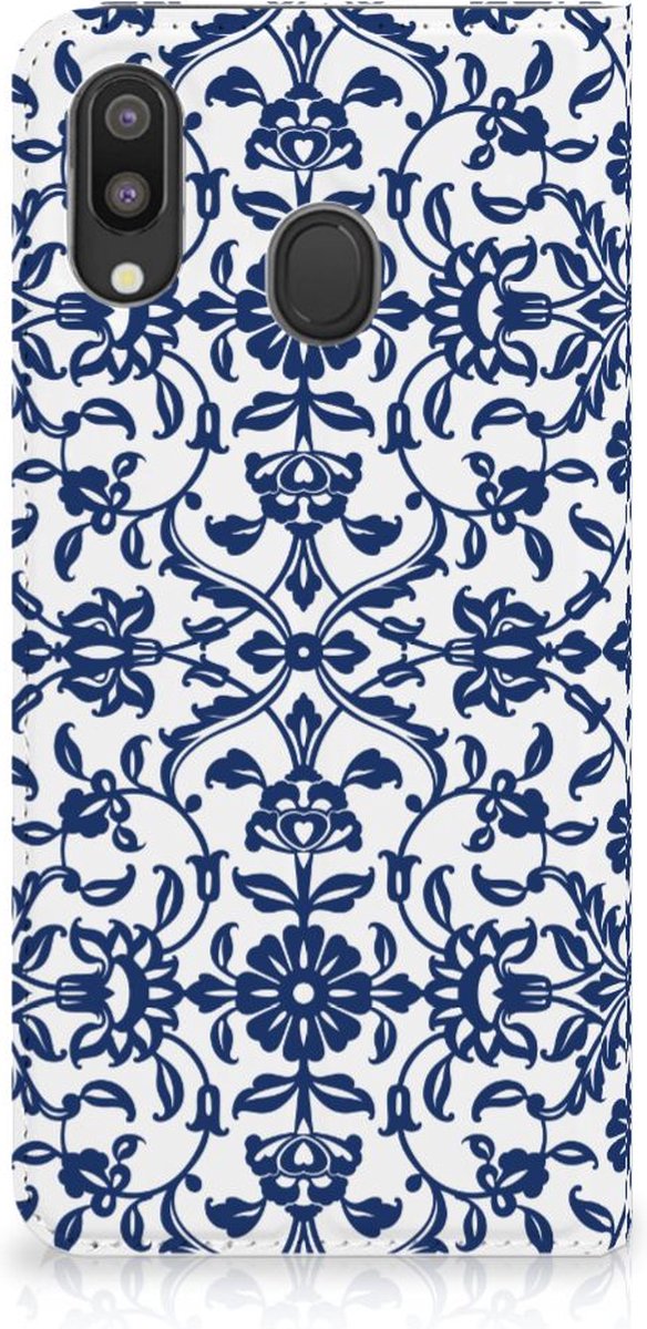 Book Case voor Samsung Galaxy M20 Smart Cover Flower Blue