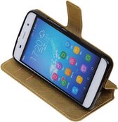 Goud Huawei Honor Y6 TPU wallet case - telefoonhoesje - smartphone hoesje - beschermhoes - book case - booktype hoesje HM Book