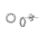 The Jewelry Collection Clous d'Oreille Zircone - Or Blanc