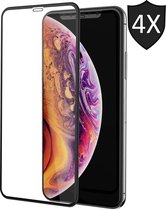 4x Apple iPhone Xs / X Screenprotector Glazen Gehard | Full Screen Cover Volledig Beeld | Tempered Glass - van iCall