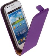 Lelycase Leder Flip case Telefoonhoesje Samsung Galaxy S Duos 2 S7582 Paars