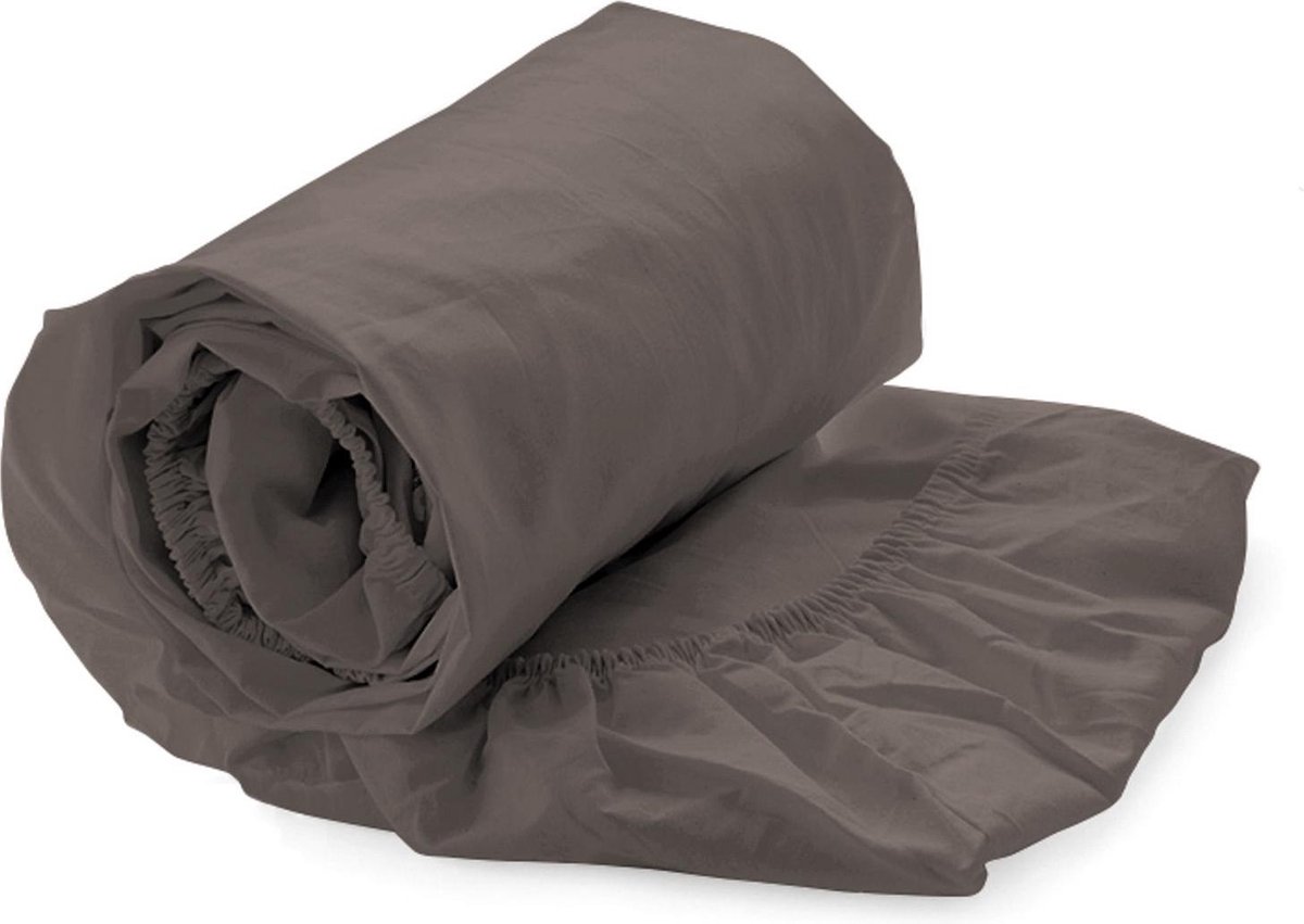 Refined Basic Twill hoeslaken - Taupe - 1-persoons (80x200 cm)