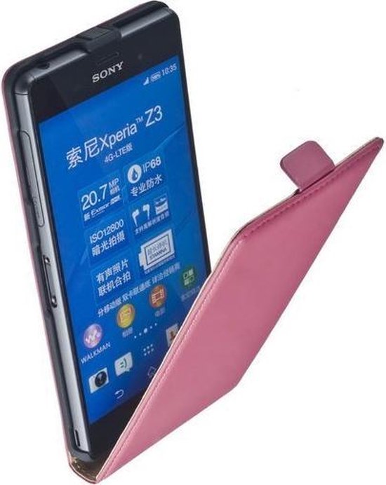 Verdikken van nu af aan rol Premium Roze Sony Xperia Z3 Lederen Flip case Flip case hoesje | bol.com