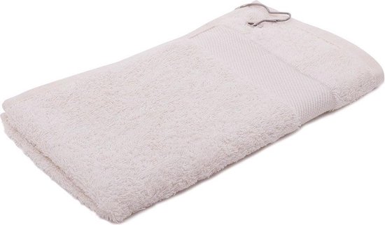 Arowell Golfhanddoek met clip 55 x 30 cm - 500 Gram - Licht naturel - 5 stuks