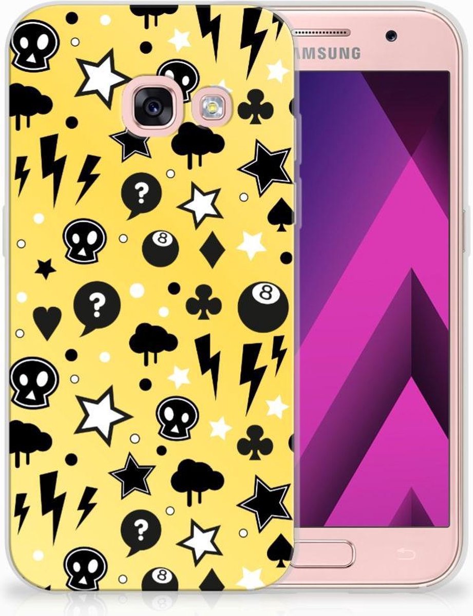 Silicone Back Case Samsung Galaxy A3 2017 Punk Geel