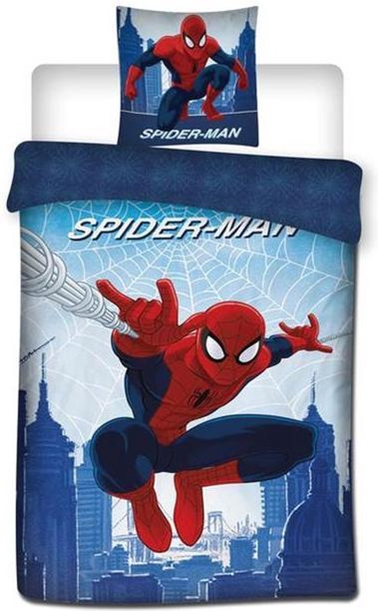 Spiderman - Dekbedovertrek - Eenpersoons - 140x200 cm + 1 kussensloop 63x63 cm - Polyester - Marvel