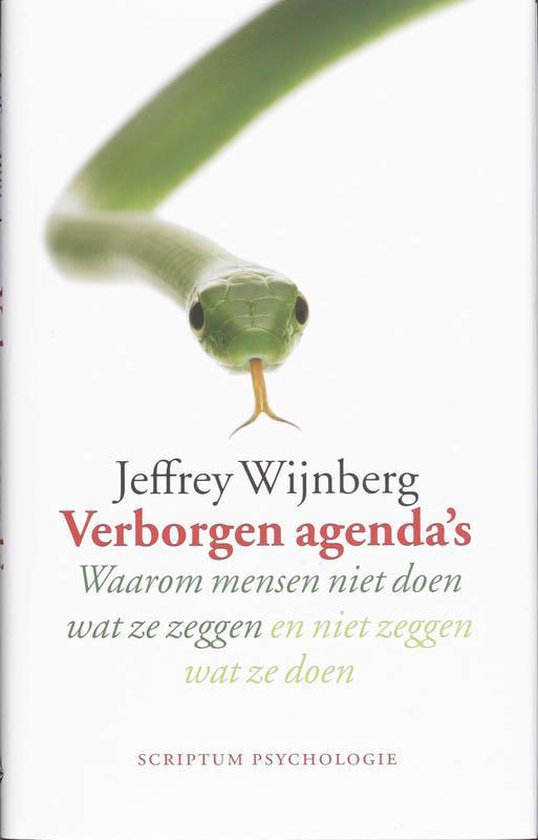 Boek met een groene slang en de titel 'Verborgen agenda's'.