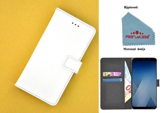 Pearlycase® Wallet Bookcase voor Huawei P20 - Wit effen Hoesje