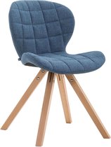 Clp Alyssa Eetkamerstoel - Vierkant - Stof - Blauw kleur onderstel : natura,