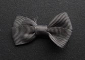 haarknipje, haarspeldje, alligatorknip, speldje met dubbel strik van grosgrain lint grijs – gratis verzending