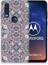 TPU Siliconen Hoesje Motorola One Vision Bloemen