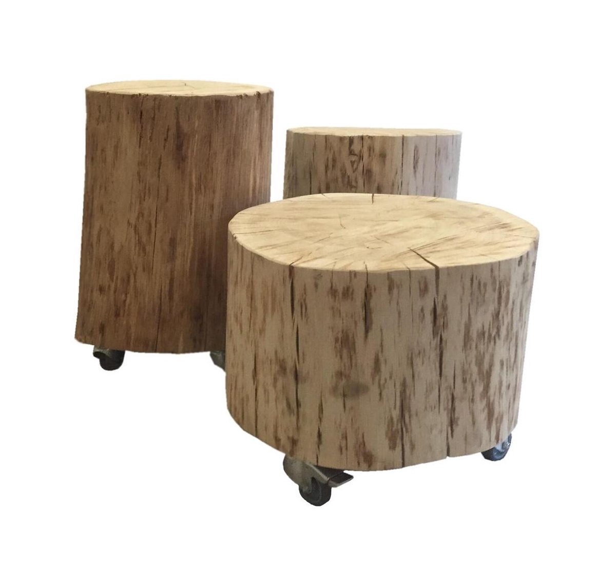 Stoereplanken Romee Bijzettafels - Boomstam meubels - ∅30-40x50 cm | bol.com