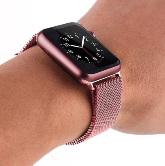 YONO Apple Watch Bandje - 42 - 44 mm - iWatch Milanees Metalen Band - Rose  Gold | bol.com
