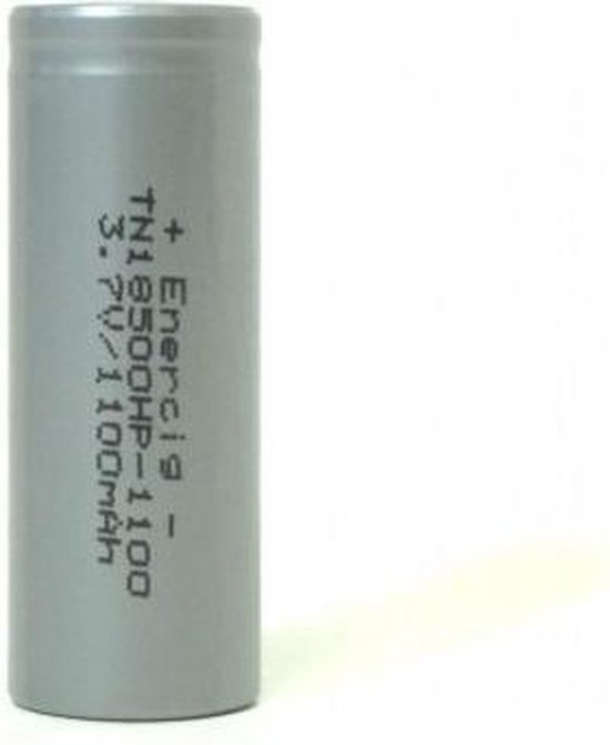 1 Stuk - Enercig IMR18500 Oplaadbare batterij 1100mAh - 22A - Flat Top | bol .com