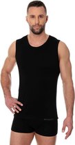 Brubeck Heren Ondergoed Hemd - Naadloos Onderhemd Elastisch Katoen - Zwart XL