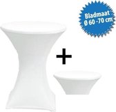 Cover Up Statafelrok Stretch - Ø60-70cm - Incl. Topcover - Wit