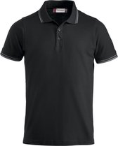 Amarillo polo pique tipping zwart/grijs m