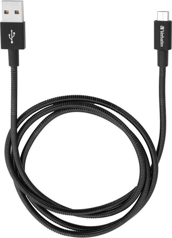 Micro B USB Cable Sync&Charge 100cm Verbatim Micro-USB synchronisatie- & oplaadkabel 100 cm zwart