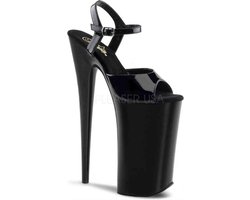 Pleaser - BEYOND-009 Sandaal met enkelband, Paaldans schoenen - Paaldans schoenen - 39 Shoes - Zwart