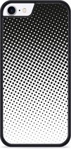 iPhone 8 Hardcase hoesje zwart witte cirkels - Designed by Cazy