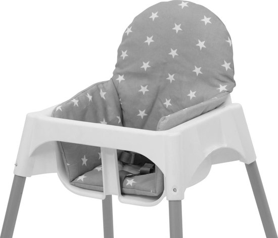 capaciteit Betasten Arashigaoka Polini Inlegkussen voor IKEA Antilop Kinderstoel - 'Sterren' Grijs | bol.com