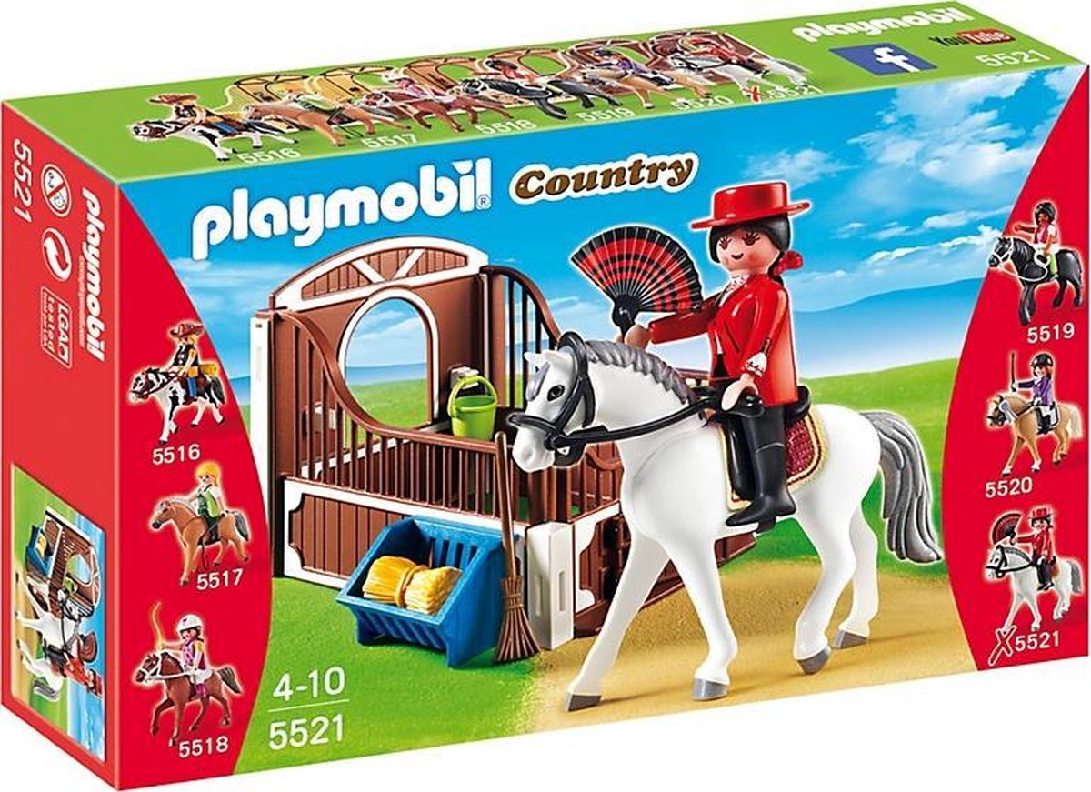 Playmobil Country: andalusier met wit-bruine paardenbox (5521)