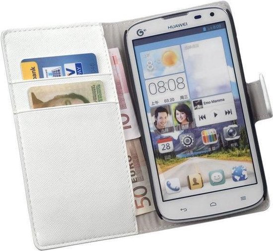 HC Bookcase Wit Flip Wallet Telefoonhoesje Huawei Ascend G610 | bol.com