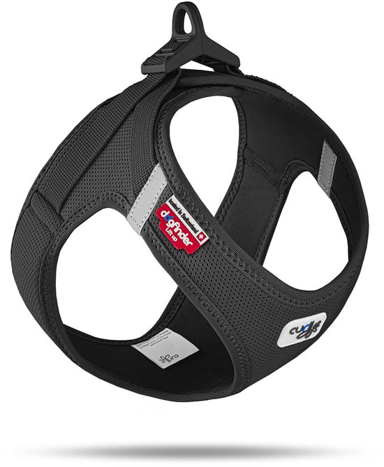 Curli Clasp Vest Harness Air-Mesh Zwart, 2XS (borstomvang 30,2–33,8 cm)