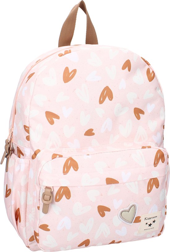 Kidzroom Loving Days - Kinder rugzak - 11,7 liter - 36 x 27 x 12 cm - Hartjes - Roze