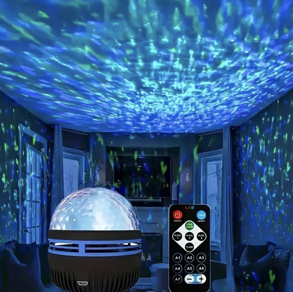 Northern Lights Projector - Noorderlicht Projector - lichtLamp - Crystal Lamp - sterren hemel- ster projector - Water Ripple Light - Ocean Projector - Kristal - Aurora - Sterren Projector – foto 4