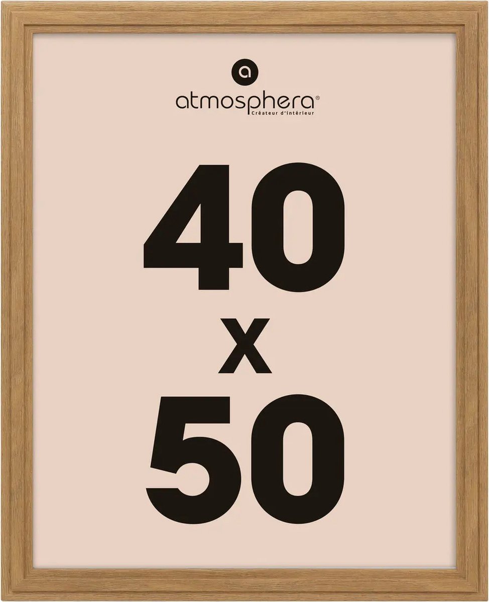 Atmosphera Fotolijstje voor een foto van 40 x 50 cm - naturel - foto frame Classico - Hout - staand en hangend
