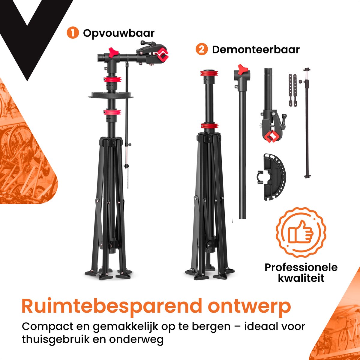 Fiets Montagestandaard - Fiets Reparatiestandaard – Fietsstaander - Fietslift - mountainbike - race fiets - tot 45KG – foto 2