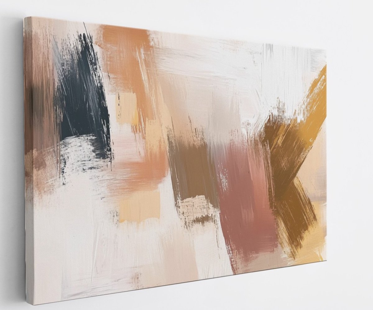 Saammp Canvas Schilderij - Pastel patroon - Abstract kunstwerk - 150x100 - Foto op canvas - Wanddecoratie - Muurdecoratie Woonkamer - Slaapkamer decoratie - Canvas Print Multicolor