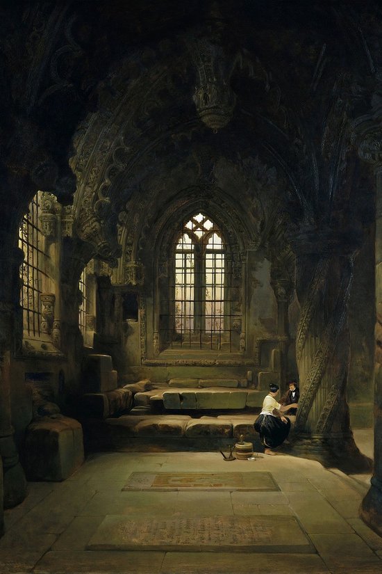 David Roberts - Entrée de la crypte, chapelle Roslin - Entrée de la crypte, chapelle Roslin (1843) - 3:2