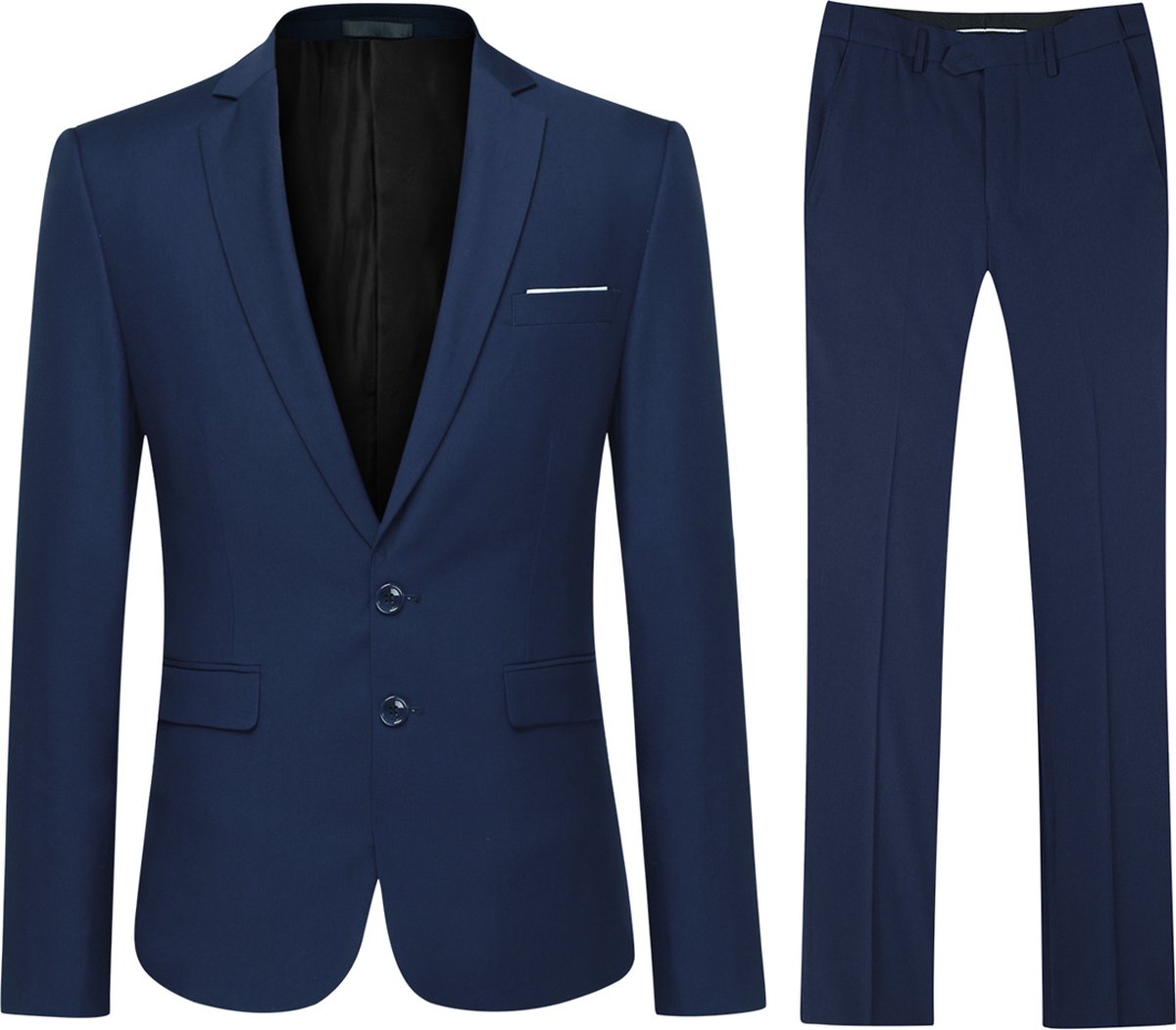 ALLTHEMEN Heren 2-Piece Slim Fit Pak - Tweeknoops zakelijk Pak - 2XL