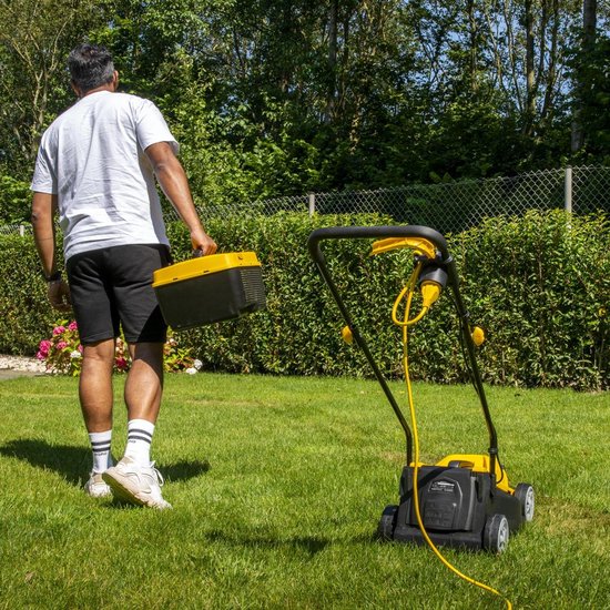 Powerplus Elektrische grasmaaier POWEG62205, 1300 W motor en 30 L opvangzak voor een tuin tot 250 m², zonder oplaadbare accu