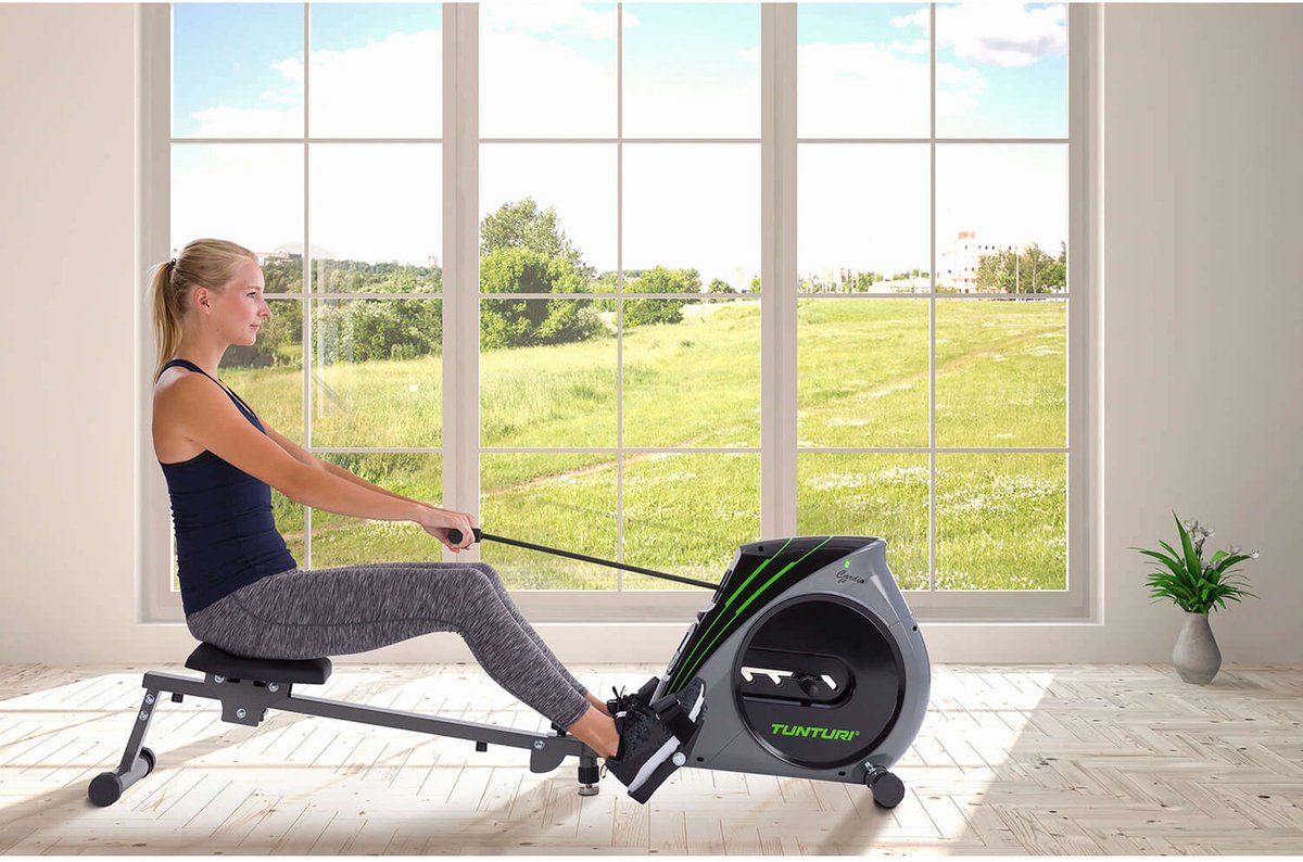 Afbeelding 2 van Tunturi Cardio Fit R20 Roeitrainer - Inklapbaar - Roeimachine met 4 weerstandsniveaus - Roeiapparaat voor thuis - Opklapbaar