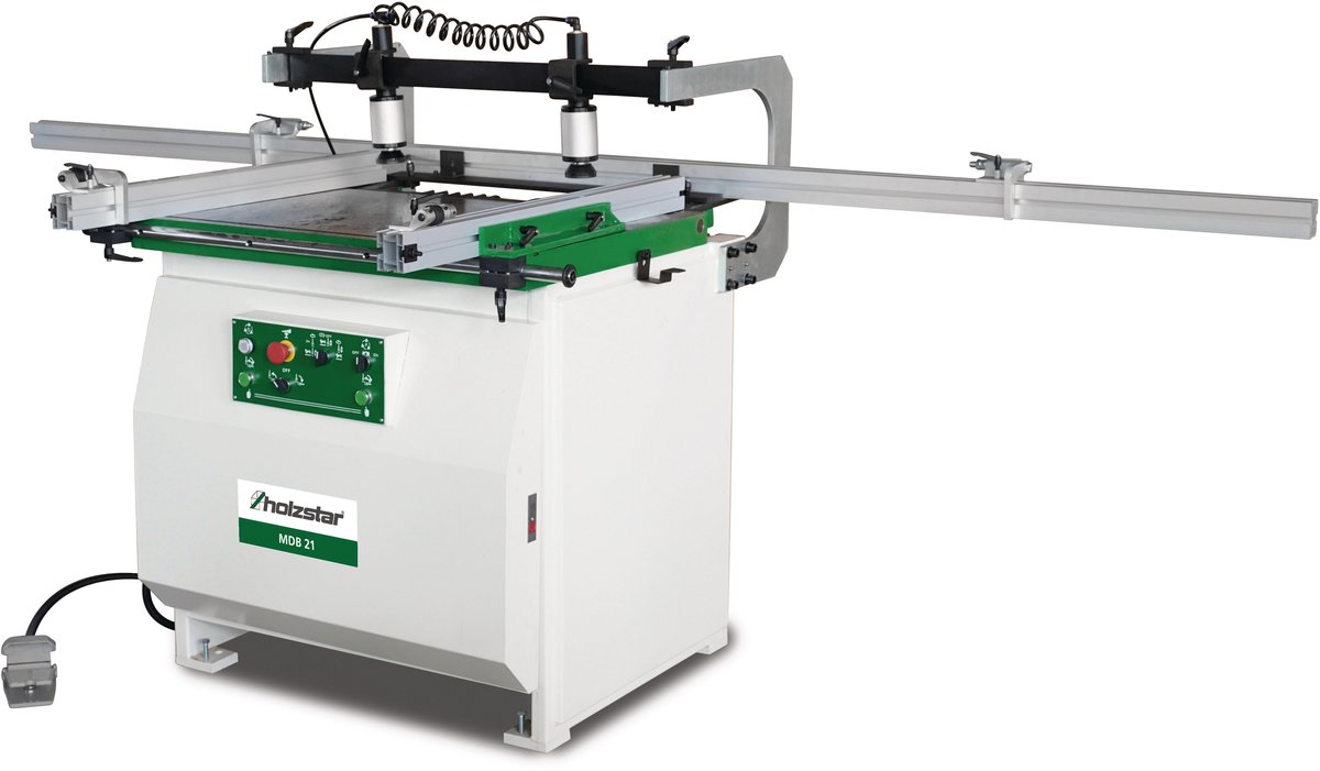 Halfautomatische multi-spindel boormachine 21 spindels met pneumatische boorkopkanteling 0-90° 1,1 kW 400V Holzstar MDB21