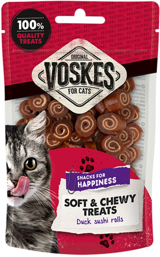 Voskes Sushi Rolls Eend - 10 x 60 gr - Voordeelverpakking